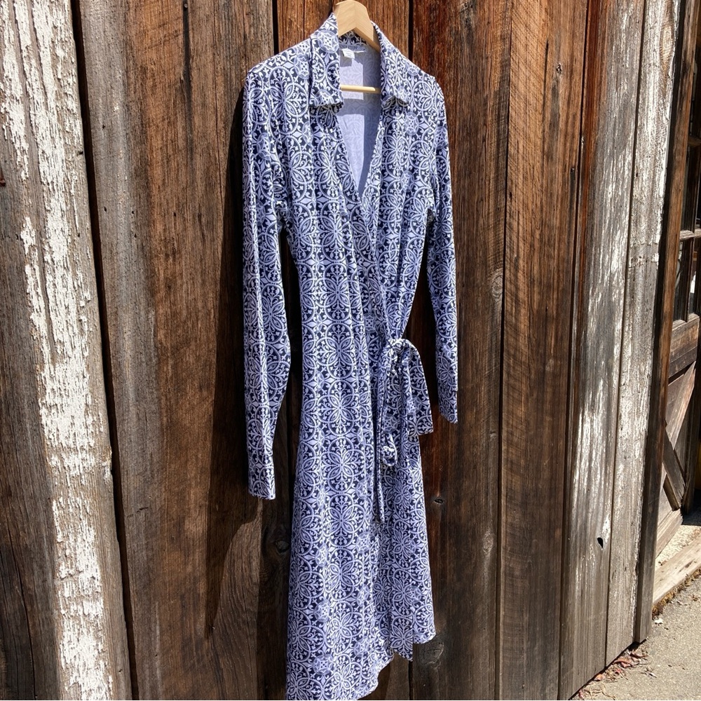 Nwot Pendleton Navy And White Patterned Wrap Dress - image 6